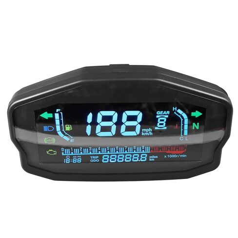 Tbest LCD Motorcycle Instrument Cluster Digital Display High Precision Speedometer Tachometer Water Temperature Oil Level Meter for Most Motorcycles Plastic in Saudi Arabia