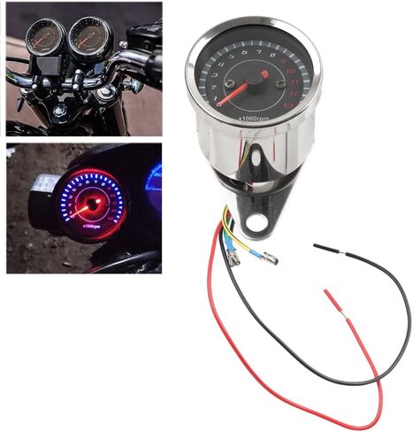 FSFY 12V Night Light Tachometer Gauge back light tachometer Chrome For Motorcycle Models of DC 12V 1 Pc in Saudi Arabia