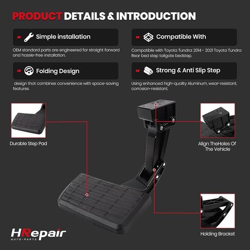 Truck Bed Step Compatible with Toyota Tundra 2014 2015 2016 2017 2018 2019 2020 2021, Retractable Rear Truck Step PT392-34140 75316-01A in Kuwait