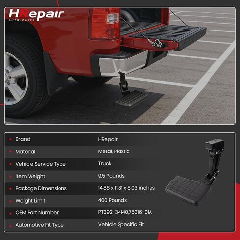 Truck Bed Step Compatible with Toyota Tundra 2014 2015 2016 2017 2018 2019 2020 2021, Retractable Rear Truck Step PT392-34140 75316-01A in Kuwait