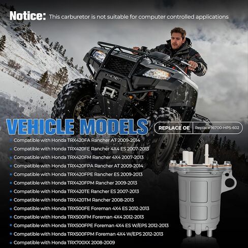 Fuel Pump Compatible with Honda Rancher 420 Foreman 500 TRX420 TRX500 TRX700XX 2007-2014 replace 16700-HP5-602 in Kuwait