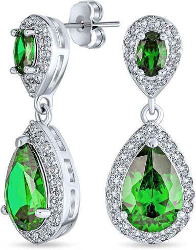 Classic Bridal Simple Cubic Zirconia Teardrop AAA CZ Dangle Drop Earrings For Women Prom 14K Gold Plated .925 Sterling Silver 6 12MM in Saudi Arabia