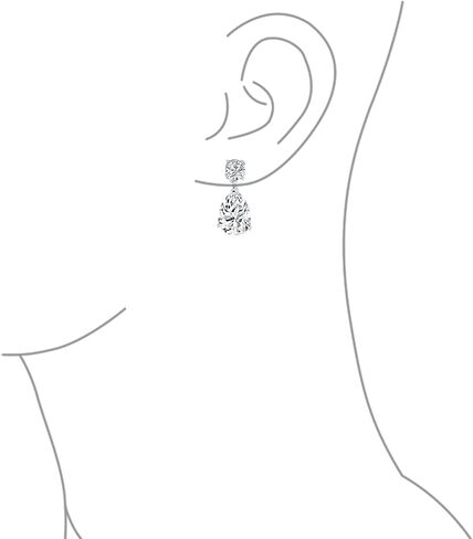 Classic Bridal Simple Cubic Zirconia Teardrop AAA CZ Dangle Drop Earrings For Women Prom 14K Gold Plated .925 Sterling Silver 6 12MM in Saudi Arabia