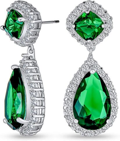 Classic Bridal Simple Cubic Zirconia Teardrop AAA CZ Dangle Drop Earrings For Women Prom 14K Gold Plated .925 Sterling Silver 6 12MM in Saudi Arabia