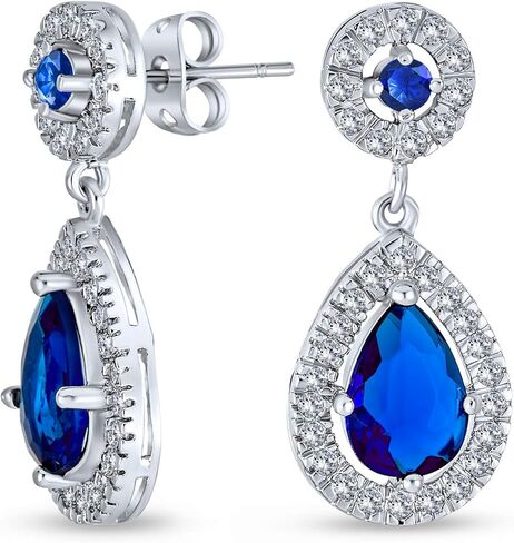 Classic Bridal Simple Cubic Zirconia Teardrop AAA CZ Dangle Drop Earrings For Women Prom 14K Gold Plated .925 Sterling Silver 6 12MM in Saudi Arabia