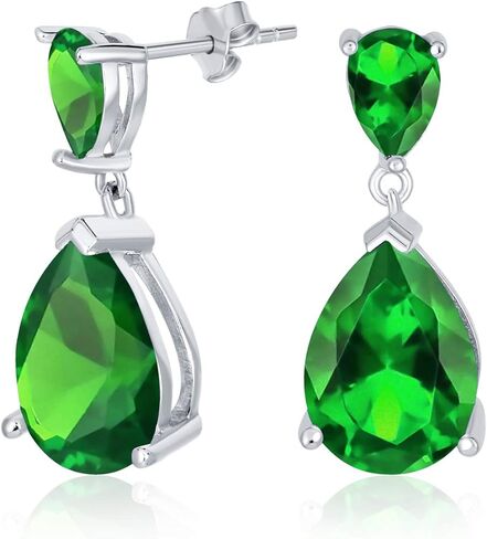 Classic Bridal Simple Cubic Zirconia Teardrop AAA CZ Dangle Drop Earrings For Women Prom 14K Gold Plated .925 Sterling Silver 6 12MM in Saudi Arabia