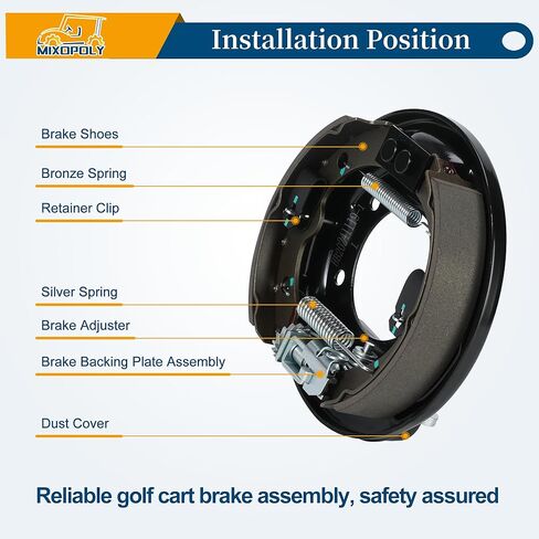 Driver and Passenger Side Brake Assembly Replacement for Club Car DS/Precedent 1995-Up, EZGO 1982-Up, Yamaha 1982-2006 Rear Brake Kit Replace OEM 101823301, 103380202,17081G1, J17-27209-00 in Kuwait