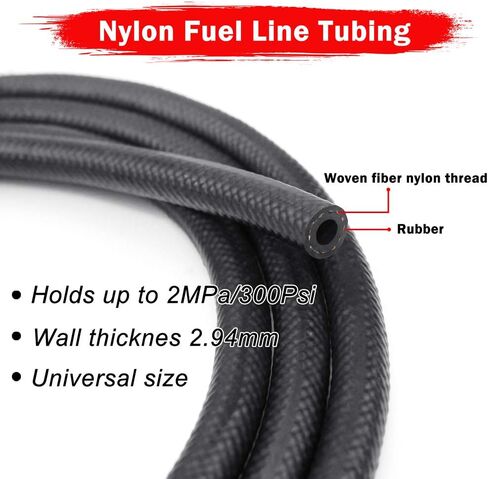 IZOKEE 1/4" Inch ID Fuel Line Set - 2 Meter / 6-Foot ¼ Inch Fuel Line + 2 Pcs 1/4 Inch & 5/16 Inch Fuel Filters + 10 Pcs 2/5" ID Hose Clamps for Kawasaki Kohler Briggs & Stratton Small Engine in Saudi Arabia