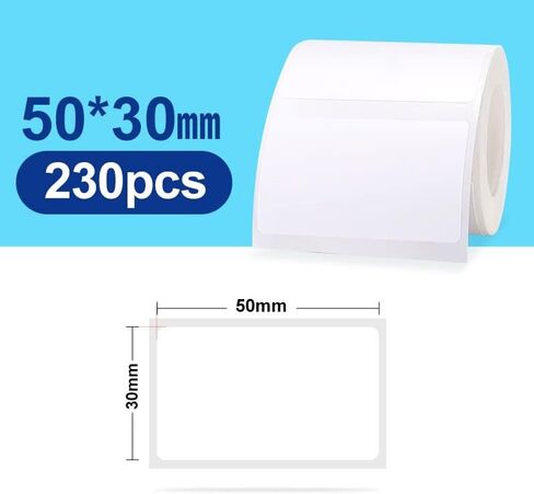 B1 B21 B3S Label Maker Tape Adapted Labels Sticker 1.96"x 1.18" (50x30mm) Standard Laminated Office Container Labeling Tape Replacement for Niimbot B21 B1 B3S Label Maker (2 Rolls, White) in Kuwait