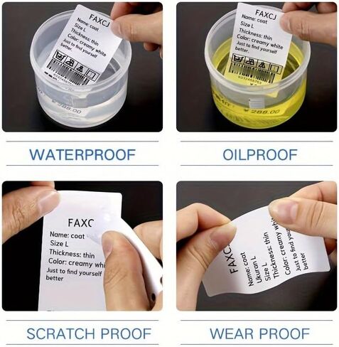 B1 B21 B3S Label Maker Tape Adapted Labels Sticker 1.96"x 1.18" (50x30mm) Standard Laminated Office Container Labeling Tape Replacement for Niimbot B21 B1 B3S Label Maker (2 Rolls, White) in Kuwait