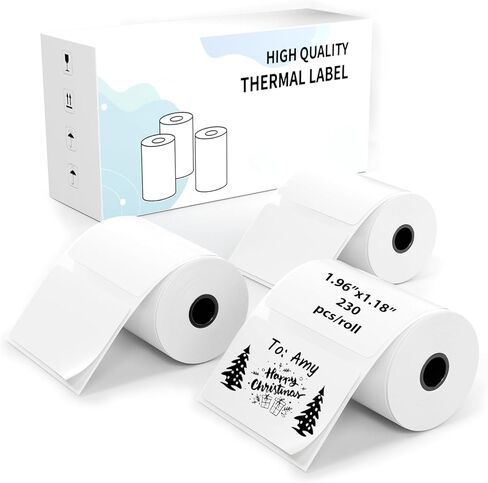 N20 Label Maker Tape, 3 Roll 1.57''x 1.18'' (40mm x 30mm) 230 Labels/Roll Genuine Overlaminate Thermal Label Tape, Waterproof Oilproof Strong Adhesive Labels Paper, Black on White in Saudi Arabia