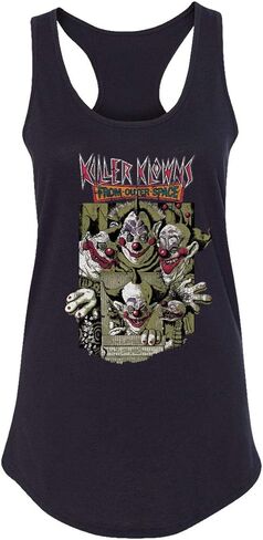 RIVEBELLA Cult Horror Movie Novelty Tee Killer Klown Ladies Racerback Tank Top in Saudi Arabia