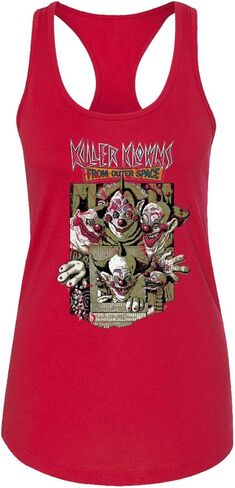 RIVEBELLA Cult Horror Movie Novelty Tee Killer Klown Ladies Racerback Tank Top in Saudi Arabia