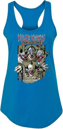 RIVEBELLA Cult Horror Movie Novelty Tee Killer Klown Ladies Racerback Tank Top in Saudi Arabia