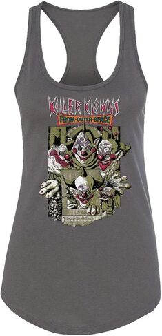 RIVEBELLA Cult Horror Movie Novelty Tee Killer Klown Ladies Racerback Tank Top in Saudi Arabia