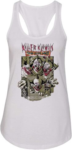 RIVEBELLA Cult Horror Movie Novelty Tee Killer Klown Ladies Racerback Tank Top in Saudi Arabia