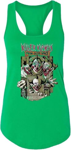 RIVEBELLA Cult Horror Movie Novelty Tee Killer Klown Ladies Racerback Tank Top in Saudi Arabia