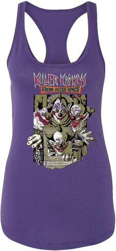RIVEBELLA Cult Horror Movie Novelty Tee Killer Klown Ladies Racerback Tank Top in Saudi Arabia