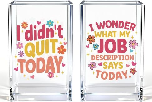 I Didn't Quit Today Acrylic Pen Holder Cup Set 2, Cute Pencil Holder Desk Organizer, Funny Desk Accessories, Work Humor Gifts, Sarcastic Office Gifts for Women Coworkers Teachers Besties Nurses in Kuwait