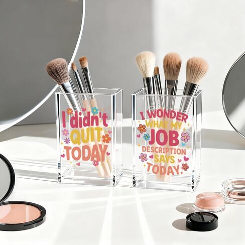 I Didn't Quit Today Acrylic Pen Holder Cup Set 2, Cute Pencil Holder Desk Organizer, Funny Desk Accessories, Work Humor Gifts, Sarcastic Office Gifts for Women Coworkers Teachers Besties Nurses in Kuwait