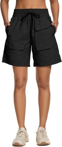 VUTRU Women's Hiking Cargo Shorts 6.7" Quick Dry Athletic Shorts Lightweight Outdoor Running Shorts with Pockets in Kuwait