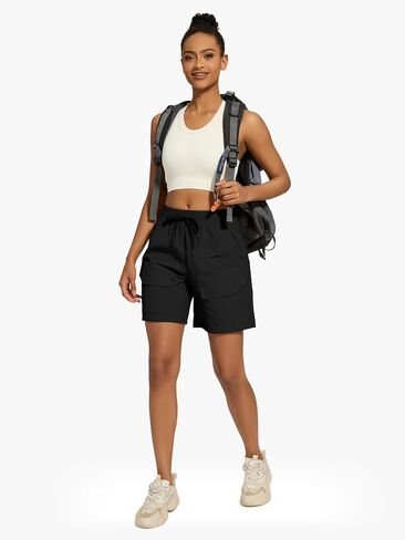 VUTRU Women's Hiking Cargo Shorts 6.7" Quick Dry Athletic Shorts Lightweight Outdoor Running Shorts with Pockets in Kuwait
