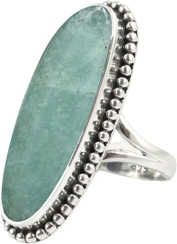 Purple Copper Turquoise Gemstone Ring 925 Sterling Silver Handmade Long Oval Designer Ring For Women Wedding Gift For Her By NKG in Saudi Arabia