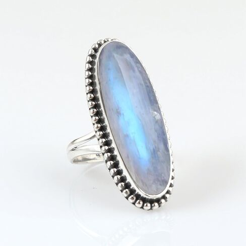 Purple Copper Turquoise Gemstone Ring 925 Sterling Silver Handmade Long Oval Designer Ring For Women Wedding Gift For Her By NKG in Saudi Arabia