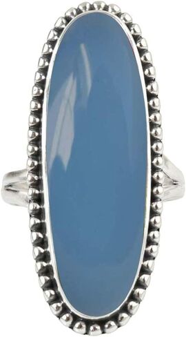 Purple Copper Turquoise Gemstone Ring 925 Sterling Silver Handmade Long Oval Designer Ring For Women Wedding Gift For Her By NKG in Saudi Arabia