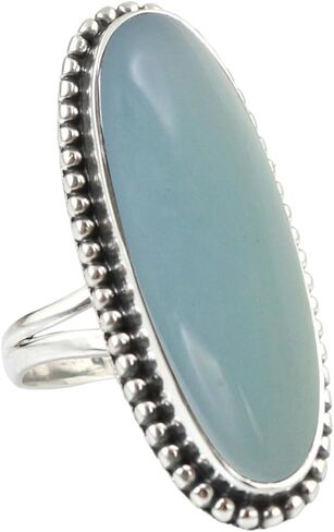 Purple Copper Turquoise Gemstone Ring 925 Sterling Silver Handmade Long Oval Designer Ring For Women Wedding Gift For Her By NKG in Saudi Arabia