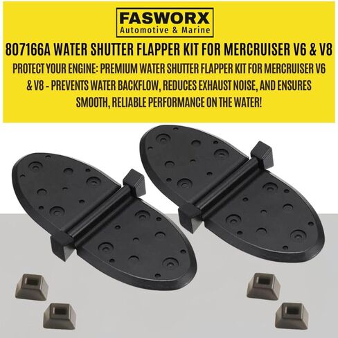 807166A1 Pair (2 Pieces) of Water Shutter Flapper Kit for MerCruiser Stern Drive, V6 & V8 Engines, 1998 & Newer, Exhaust Y Pipe Water Flapper by FASWORX in Kuwait