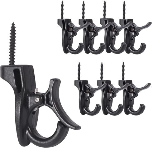 20 PCS Light Hanger Hooks, Screw Hooks for Hanging Outdoor String Lights Hooks, Christmas Lights, Patio Lights, Light Wire and Plants - Black in Saudi Arabia