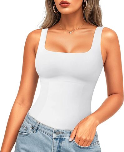 LODAY Compression Tank Tops for Women Shapewear Tummy Control Body Shaper Square Neck Camisole Tops in Kuwait