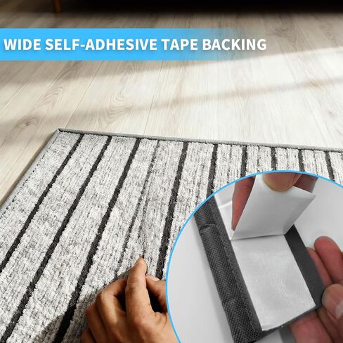شريط ربط بحافة السجاد بطول 52.5 قدم، شريط ربط للسجاد مع حافة نهائية ذاتية اللصق باللون الرمادي in Kuwait
