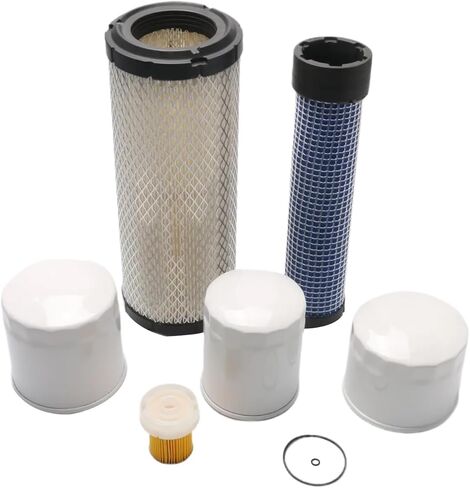 HH164-32430 6A320-59930 TA040-93230 6PCS Filter Kit, Oil Filter/Fuel Filter/Air Filter/Hydraulic Oil Filter/Hydrostatic Filter, Compatible with Kubota L2501 L2800 L3200 in Saudi Arabia