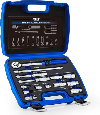 Orion Motor Tech 6pc 3/8" Drive Magnetic Swivel Spark Plug Socket Set, Thin Wall Spark Plug Sockets with 9/16" 5/8" 14mm 16mm Sizes, Cr-V Steel Magnetic Spark Plug Socket Set with 6 Point & 12 Point in Saudi Arabia