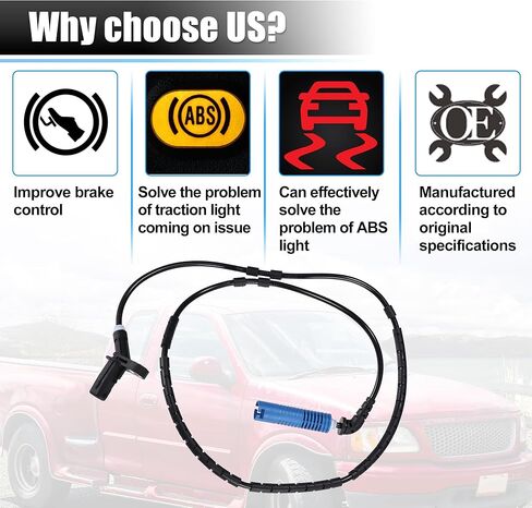 uxcell Rear Left Right Side ABS Wheel Speed Sensor No.34526752702 for BMW 325Ci Base 2.5L L6 - Gas 2001-2006 in Saudi Arabia