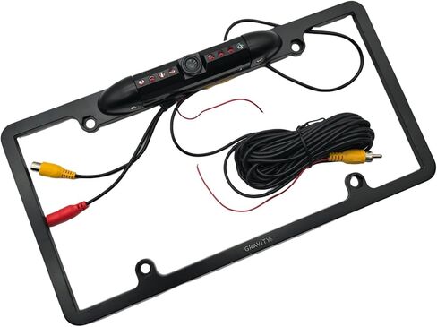 كاميرا احتياطية Gravity VGC1000PL - CMOS CVBS، خطوط ديناميكية لوقوف السيارات، اتصال RCA عالمي - كاميرا رؤية خلفية بلوحة ترخيص مقاومة للماء - أسود in Saudi Arabia