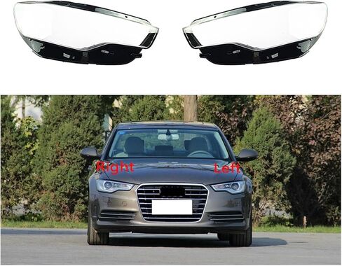 السيارات رئيس ضوء المصباح حالة متوافق لأودي A6 A6L C7 2012 2013 2014 2015 سيارة الجبهة عدسة المصباح الأمامي غطاء عاكس الضوء زجاج غطاء المصباح قبعات (A Piar) in Kuwait