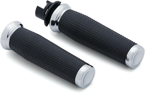 Kuryakyn 5944 Thresher Handlebar Grips for Throttle and Clutch: 2014-17 Indian Motorcycles, Chrome, 1 Pair in Saudi Arabia