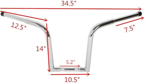 CUSTOM CHROME CCI 14" Rise 1-1/4" Fat Rabbit Ape Hangers Handlebar Fit For Harley Electra Glide Heritage Softail Fat Bob Bad Boy Breakout Night Train Sportster 883 1200 V-Rod in Kuwait