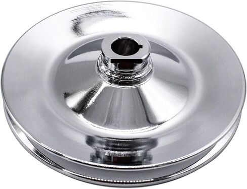 SBC Chrome Power Steering Pump & Bracket & Pulley Kit Compatible with Small Chevy Long Water Pump 265 283 305 327 350 383 400 Engines Replace Keyway style 5/8" in Saudi Arabia