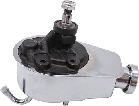 SBC Chrome Power Steering Pump & Bracket & Pulley Kit Compatible with Small Chevy Long Water Pump 265 283 305 327 350 383 400 Engines Replace Keyway style 5/8" in Saudi Arabia