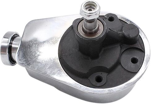 SBC Chrome Power Steering Pump & Bracket & Pulley Kit Compatible with Small Chevy Long Water Pump 265 283 305 327 350 383 400 Engines Replace Keyway style 5/8" in Saudi Arabia