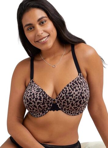 حمالة صدر نسائية من Maidenform One Fabulous Fit 2.0 بتغطية كاملة، 38DD، زيبي، طباعة حيوانات زيبي / أسود in Saudi Arabia