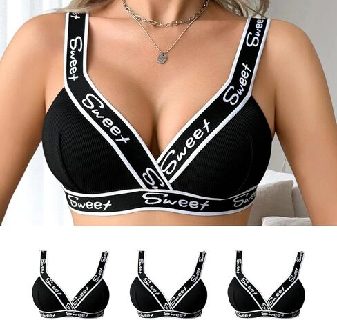Sports Bras for Women Wireless Workout Yoga Top Cross Back Strappy Bras Activewear Cami for Fitness 3 Pack in Saudi Arabia