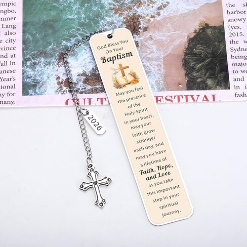 Baptism Gifts for Girl Boys, Baptism Gifts for Adult Women Men, Easter Basket Stuffer for Teen Girls Boys, 2026 Christian Religious Bible Bookmark, Christening Baptisms Favors, Catholic Gift for Women in Saudi Arabia