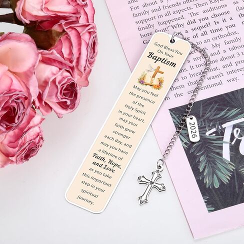 Baptism Gifts for Girl Boys, Baptism Gifts for Adult Women Men, Easter Basket Stuffer for Teen Girls Boys, 2026 Christian Religious Bible Bookmark, Christening Baptisms Favors, Catholic Gift for Women in Saudi Arabia