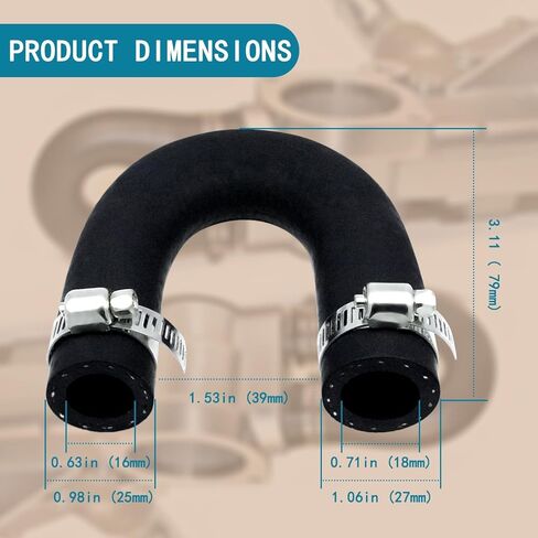 551699 Heater Core Bypass Hose For LS or LT Series Engine 5/8" End and 3/4" End With 2 Clamps in Kuwait