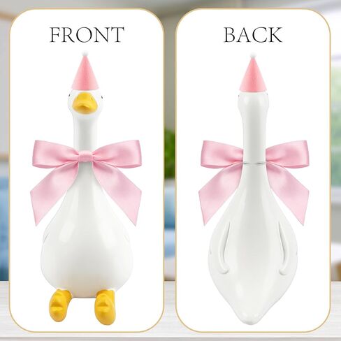 THAWAY مكتب أوزة - مع ملابس مكتب أوزة 7 بوصات - قبعة مخروطية صغيرة مع قوس وردي، ديكور مكتب للنساء ديكور أوزة سخيفة ديكور المنزل هدايا تدفئة مكتب in Kuwait